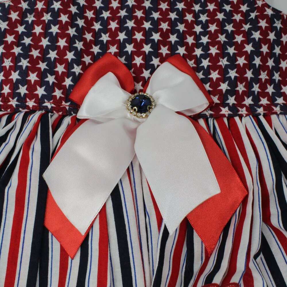 Handmade Patriotic July 4th Theme Designer Small Dog Embellished Dress Tutu - Picture 4 of 4